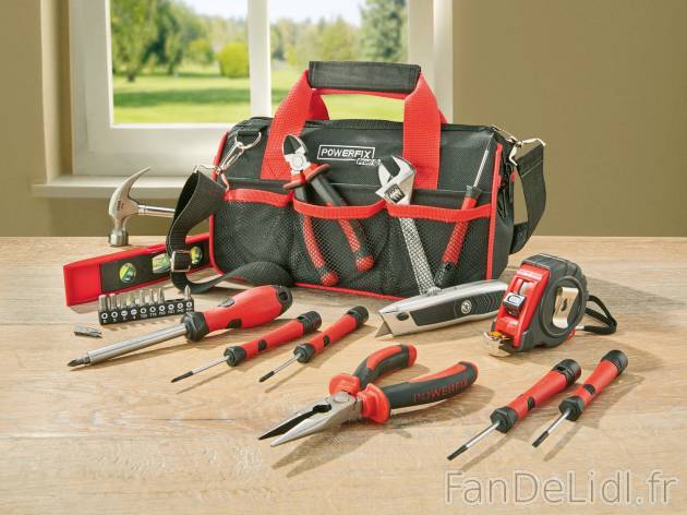 Set d’outils , le prix 24.99 € 
- Dans un sac de rangement : 1 pince coupante, ...