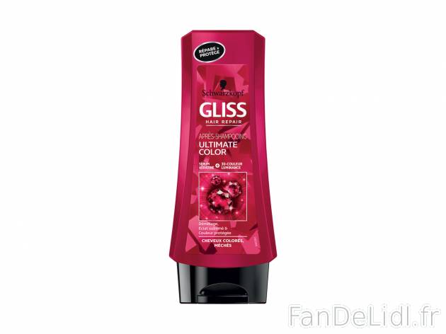 Schwarzkopf Gliss après-shampooing ou shampooing , le prix 1.60 € 
- Variétés ...