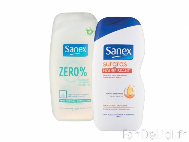Sanex gel douche , le prix 2.77 € 
- Variétés au choix
- Les 2 gels douche ...