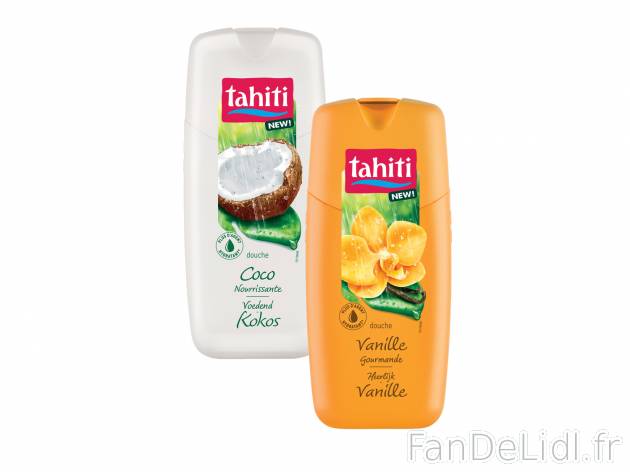 Tahiti gel douche , le prix 1.37 € 
- Les 2 gels douche : 2.73 € (1 L = 4.55 ...