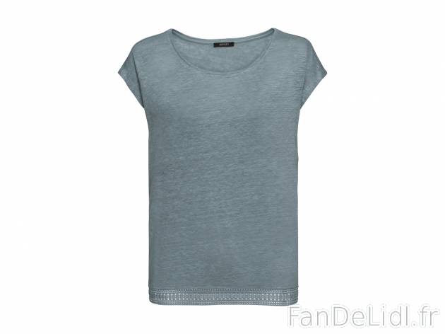 T-shirt pur lin femme , le prix 7.99 € 
- 100 % lin
- 4 coloris au choix- Satisfait ...