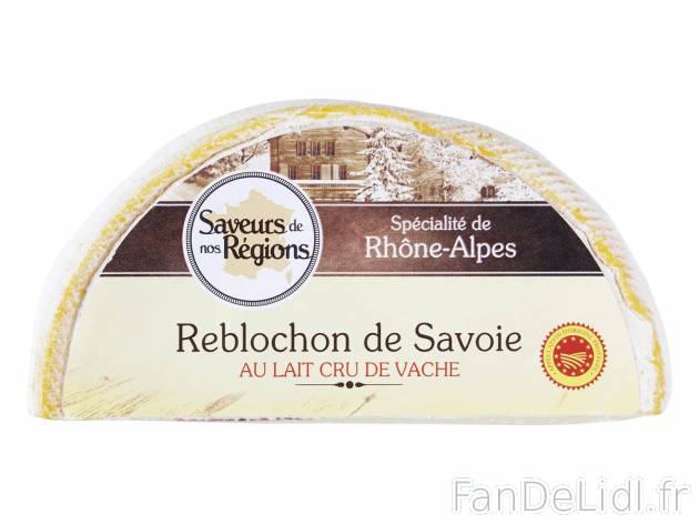 Demi reblochon de Savoie AOP , prezzo 10.99 € per Le kilo 
- Au lait cru
- Pièce ...