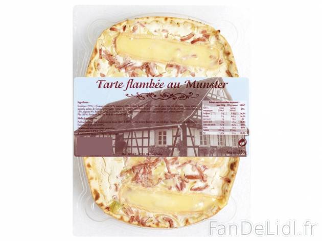 Tarte flambée au Munster , prezzo 2,00 € per 350 g, 1 kg = 7,11 € EUR.