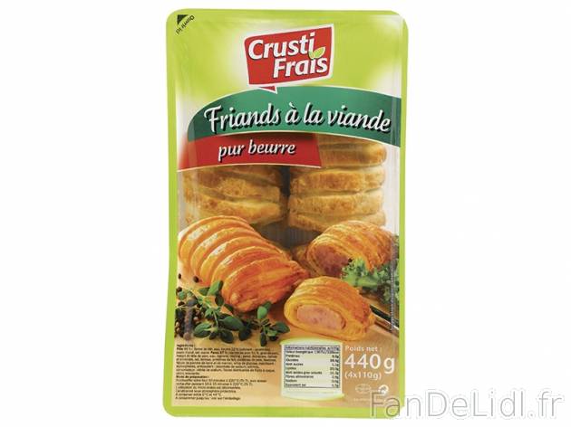 4 friands à la viande , prezzo 2,00 € per 440 g, 1 kg = 5,66 € EUR. 
- Pâte ...