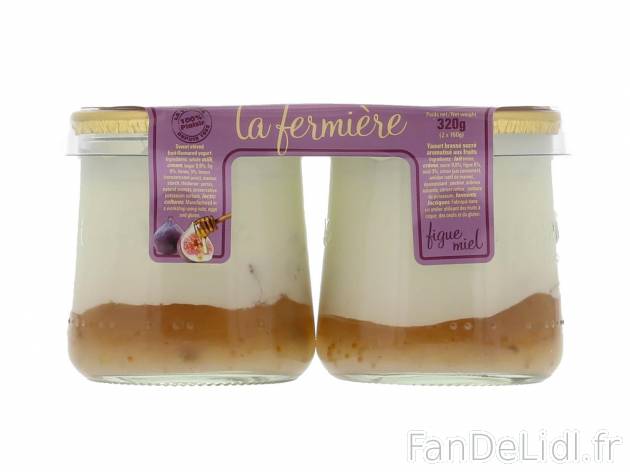2 yaourts figue-miel1 , prezzo 1.95 € per 2 x 160 g 
-  Pot en verre !