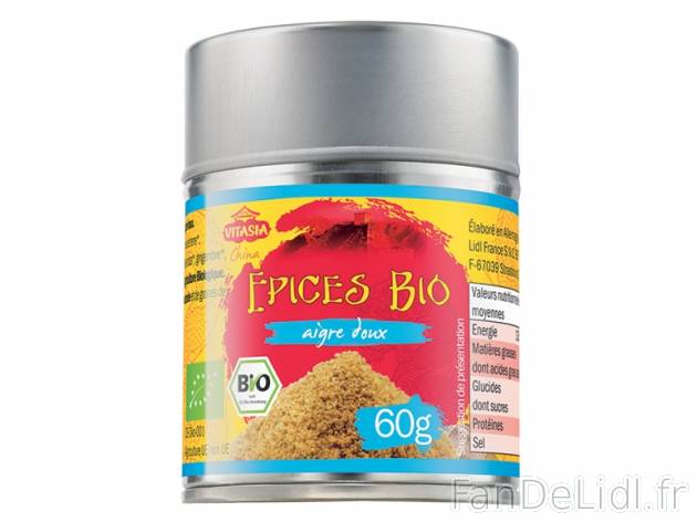 Mélange d&#039;épices ou de condiments bio , prezzo 1,00 € per 50/60 g au ...