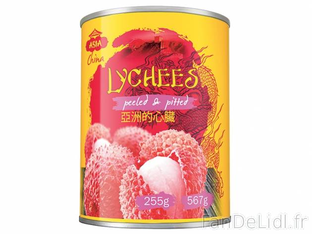 Litchis , prezzo 1,00 € per 255 g (PNE), 1 kg = 5,84 € EUR. 
- Légèrement ...