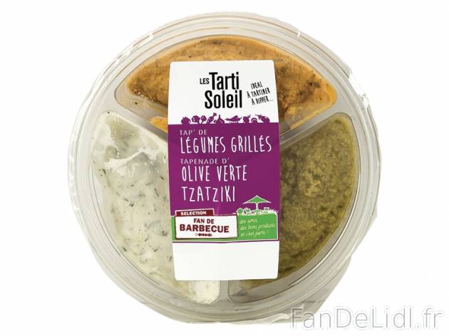 Les Tarti Soleil , prezzo 1,00 € per 150 g au choix, 1 kg = 9,00 € EUR. 
- ...
