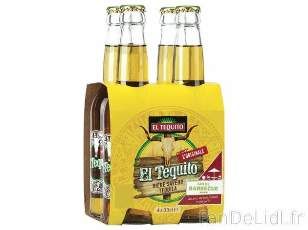 4 bières aromatisées à la tequila , prezzo 3,00 € per 4 x 33 cl, 1 L = 2,95 ...