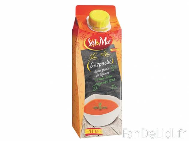 Gazpacho , prezzo 1,89 € per La brique de 1 L 
- Soupe froide de légumes à ...