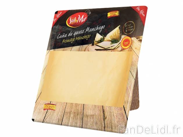 Fromage Manchego AOP , prezzo 3,49 € per 250 g, 1 kg = 13,96 € EUR. 
- Le manchego ...