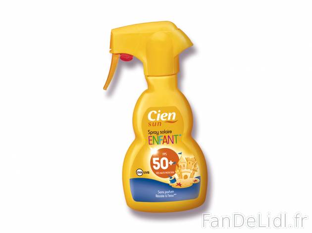 Spray solaire enfant , le prix 6.99 € 
- Haute protection FPS 50
- Simple d’utilisation ...