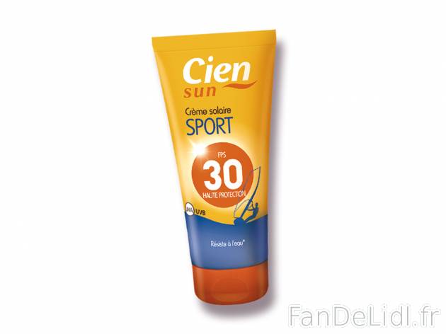 Crème solaire , le prix 3.99 € 
- Au choix : Anti-âge : FPS 30, prévient le ...