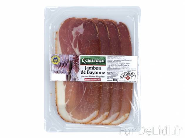 4 tranches de jambon de Bayonne IGP au piment d\&#039;Espelette , prezzo 2,79 ...