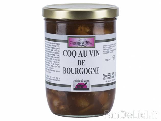 Coq au vin de Bourgogne , prezzo 3,99 &#8364; per 760 g, 1 kg = 5,25 € EUR. ...