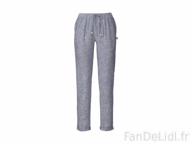 Pantalon en lin femme , le prix 9.99 € 
- Ex. 55 % lin et 45 % viscose (LENZING™ ...