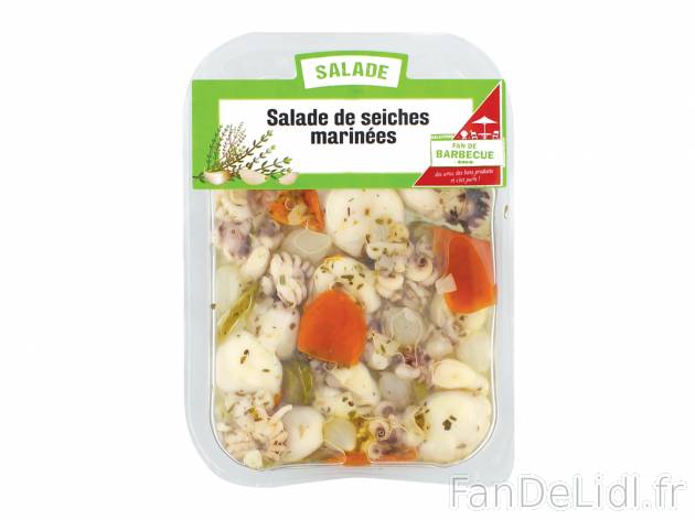 Salade fruits de mer marinés1 , le prix 1.99 &#8364; 
- Au choix : salade de ...