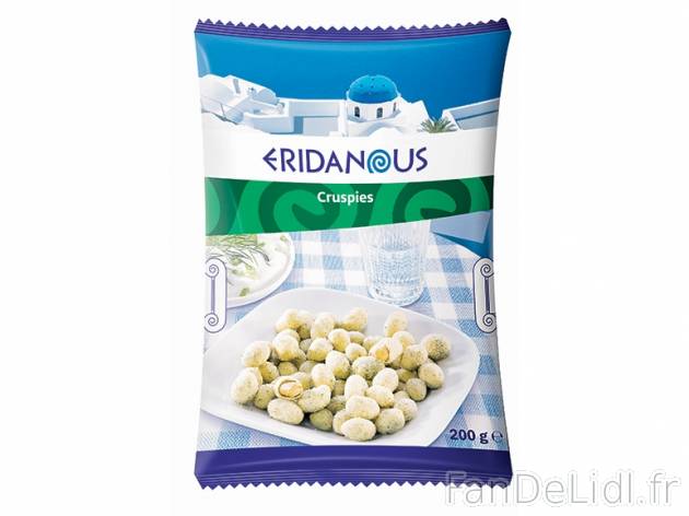 Cruspies saveur tzatziki , prezzo 0,89 € per 200 g, 1 kg = 4,45 € EUR.