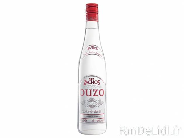 Ouzo , prezzo 9,99 &#8364; per 70 cl, 1 L = 14,27 € EUR. 
- 38 % Vol. 
- Produit ...