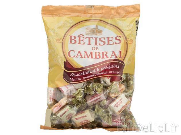 Bêtises de Cambrai , prezzo 1.49 € per 200 g, 1 kg = 7,45 € EUR. 
- Assortiment ...