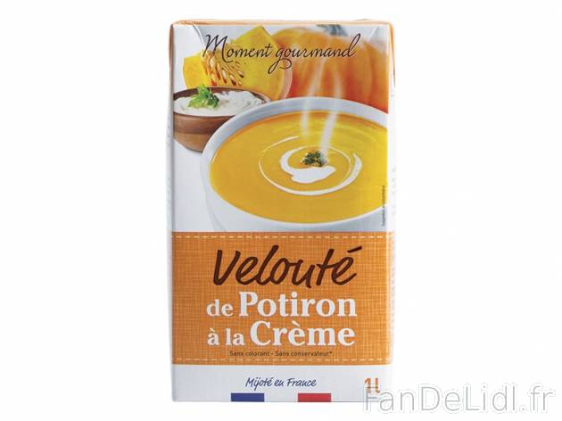 Velouté de potiron à la crème , prezzo 1.49 € per La brique de 1 L 
- Inédit ...