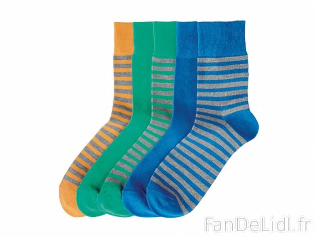 5 paires de chaussettes , prezzo 4.99 € per Le lot au choix 
- Ex. : 80 % coton, ...