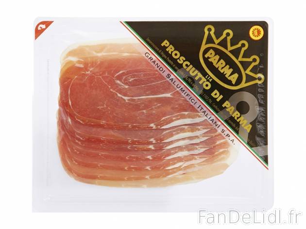 Jambon de Parme AOP , prezzo 2.29 € per 90 g, 1 kg = 25,44 € EUR.