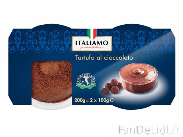 Tartufo ou capuccio , prezzo 1.39 € per 2 x 80/100 g au choix, 1 kg = 7,72 € ...