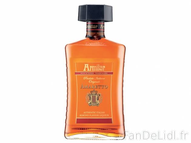 Amaretto , prezzo 8.99 € per 70 cl, 1 L = 12,84 € EUR. 
- 28 % Vol. 
- Idéal ...