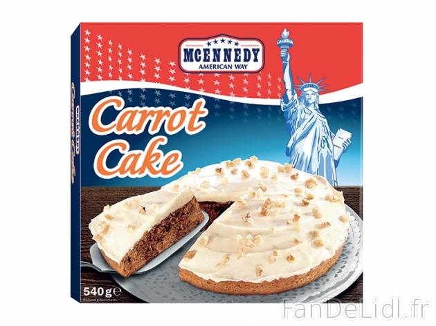 Carrot cake , prezzo 4.99 € per 540 g, 1 kg = 9,24 € EUR.  
-      Inédit chez Lidl