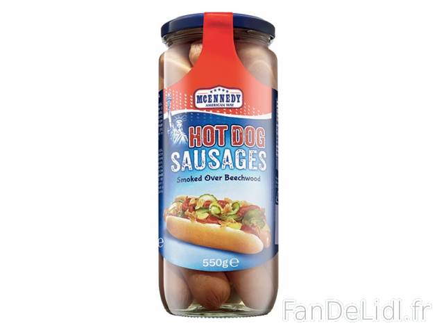 Saucisses fumées pour hot-dog , prezzo 1.69 € per 300 g (PNE), 1 kg = 5,63 € ...