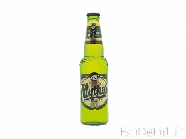 Bière Mythos1 , le prix 0.99 €  
-  4,7 % Vol.