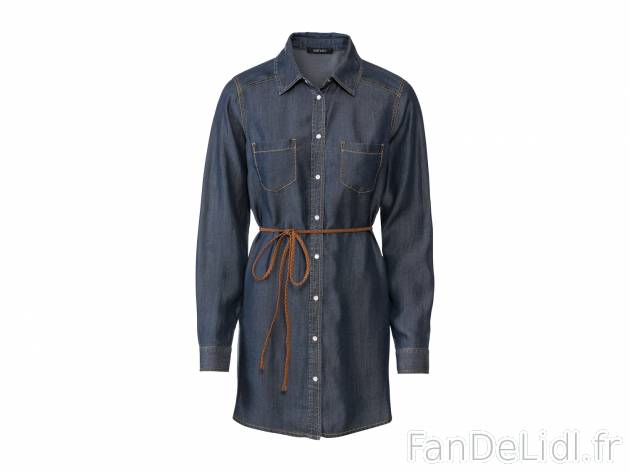 Robe-chemise , le prix 11.99 €  
-  100 % Lyocell (TENCEL™).
-  2 coloris au choix