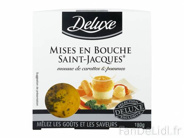 4 mises en bouche , prezzo 3.79 € per 180 g au choix, 1 kg = 21,06 € EUR. 
- ...