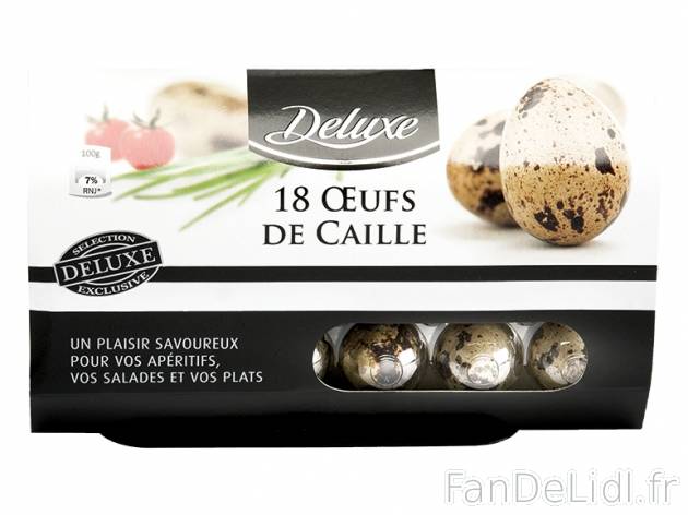 18 œufs de caille , prezzo 1.99 € per 18 œufs 
-      Soit 11 cts l\&#039;unité