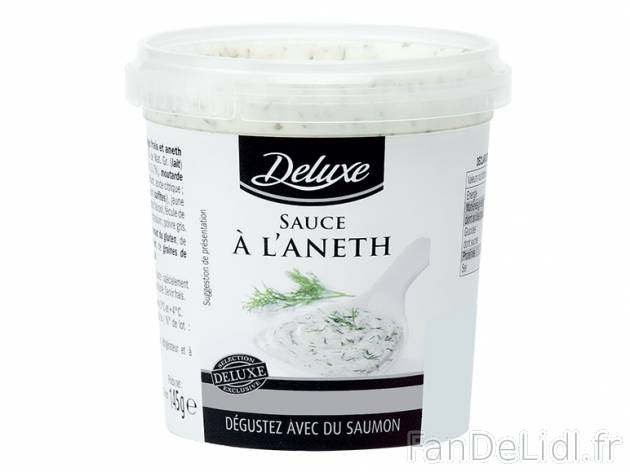 Sauce à l\&#039;aneth , prezzo 1.49 € per 145 g, 1 kg = 10,28 € EUR.