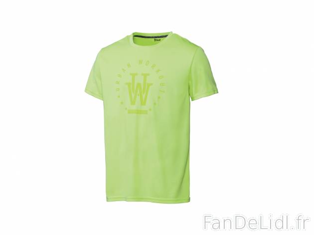 T-shirt technique homme , le prix 4.49 € 
- Ex. 100 % polyester
- Évacuation ...