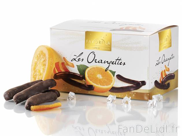 Les orangettes , prezzo 3.29 € per 200 g, 1 kg = 16,45 € EUR. 
- En vente le ...