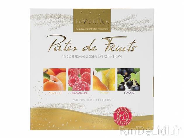 Pâtes de fruits premium , prezzo 2.99 € per 164 g, 1 kg = 18,23 € EUR. 
- ...