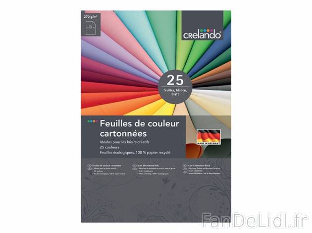 Feuilles de couleur cartonnées , prezzo 1.99 € per Le lot 
- 25 feuilles 
- ...