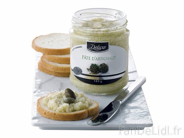 Pâte d&apos;artichaut , prezzo 1.29 € per 180 g, 1 kg = 7,17 € EUR. 
- ...