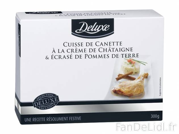 Cuisse de canette crème de châtaigne aux épices douces et écrasé de pommes ...