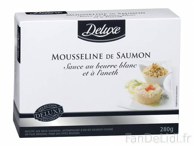 Mousseline de saumon sauce beurre blanc, aneth et riz cuisiné , prezzo 3.49 € ...