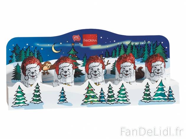 5 personnages de Noël au chocolat au lait , prezzo 1.19 € per 60/70 g au choix, ...