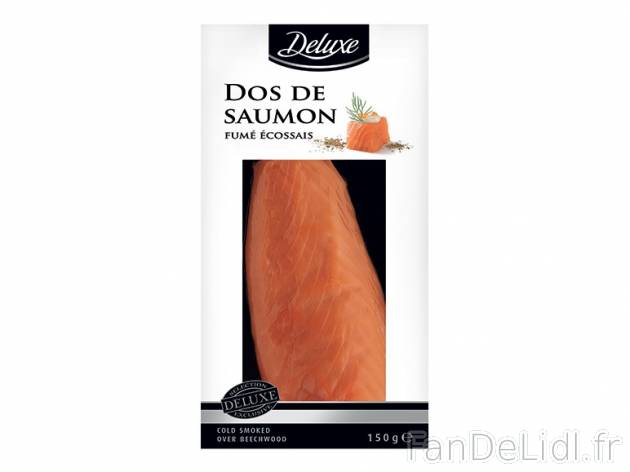 Dos de saumon fumé écossais , prezzo 4.29 &#8364; per 150 g, 1 kg = 28,60 ...