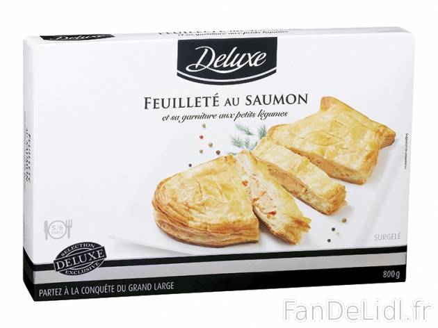 Feuilleté au saumon , prezzo 5.99 &#8364; per 800 g, 1 kg = 7,49 € EUR. 
- ...