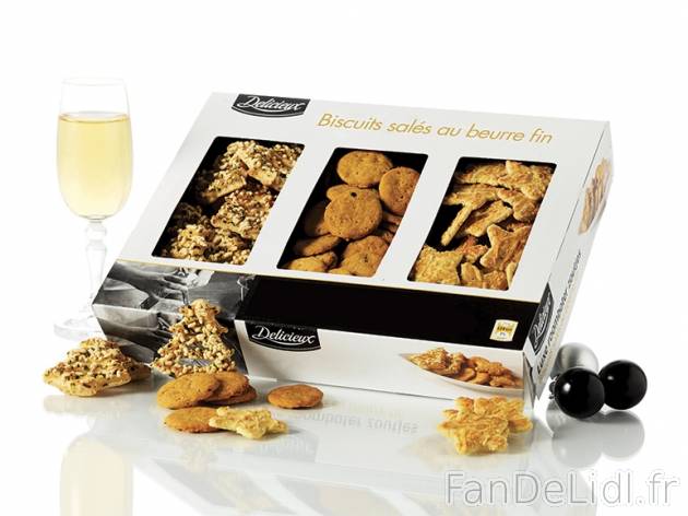 Assortiment de biscuits salés au beurre fin , prezzo 3.99 &#8364; per 300 g, ...