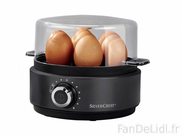 Cuiseur à œufs Silvercrest , le prix 11.99 € 
- 400 W
- Capteur thermique ...