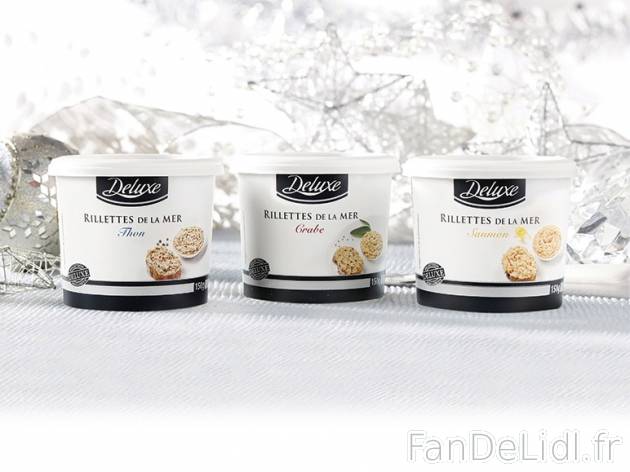 Rillettes de la mer , prezzo 1.59 € per 150 g au choix, 1 kg = 10,60 € EUR. ...