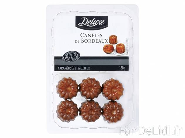 12 canelés de Bordeaux , prezzo 1.99 € per 180 g, 1 kg = 11,06 € EUR.